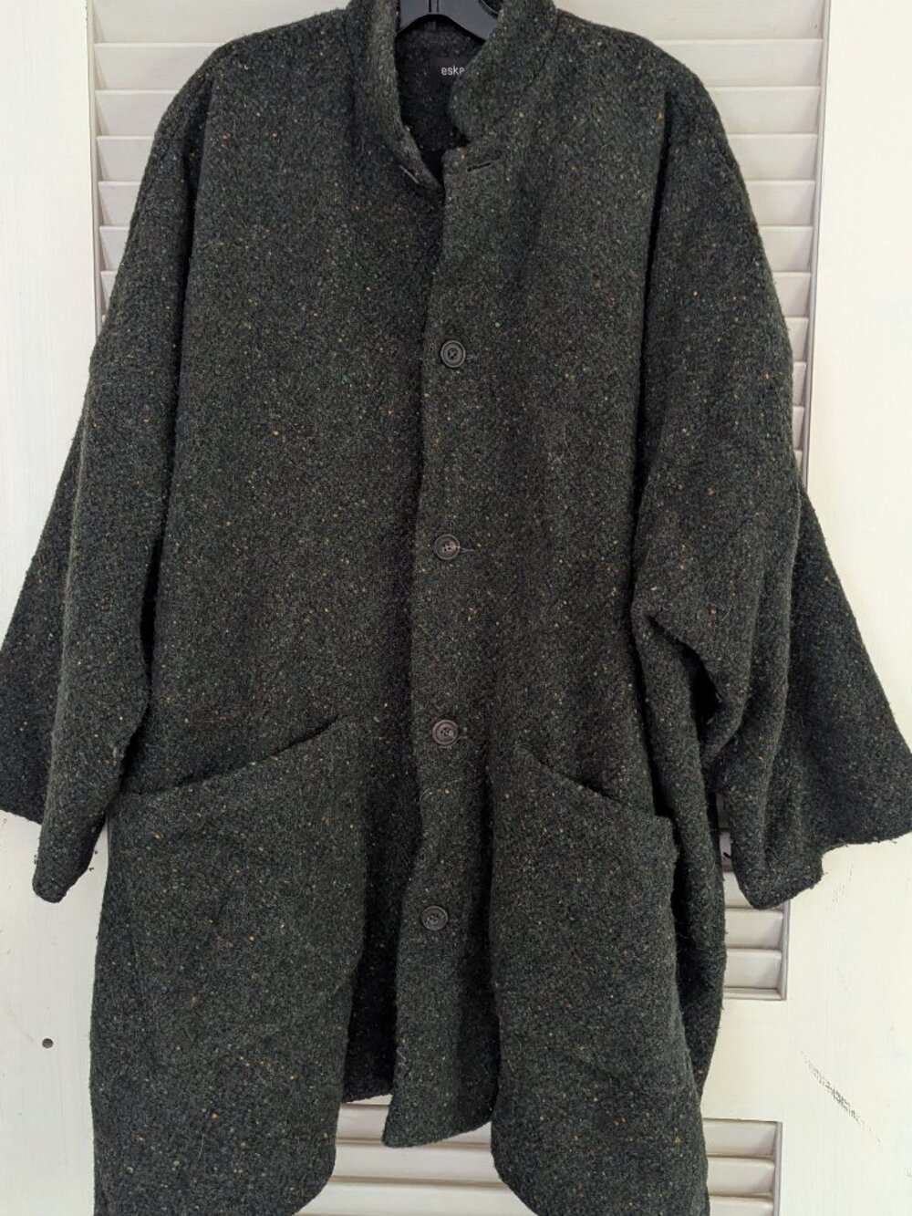 Eskandar wool tweed coat